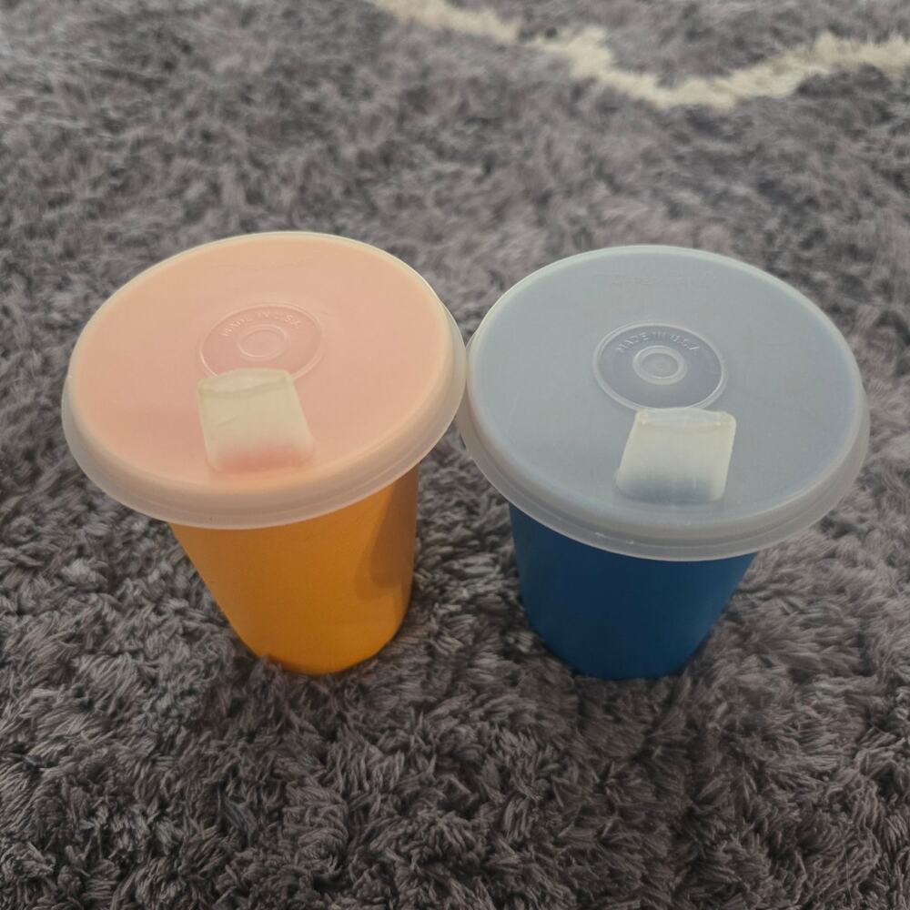 Vintage bundle of 2 Tupperware Sippy Cups